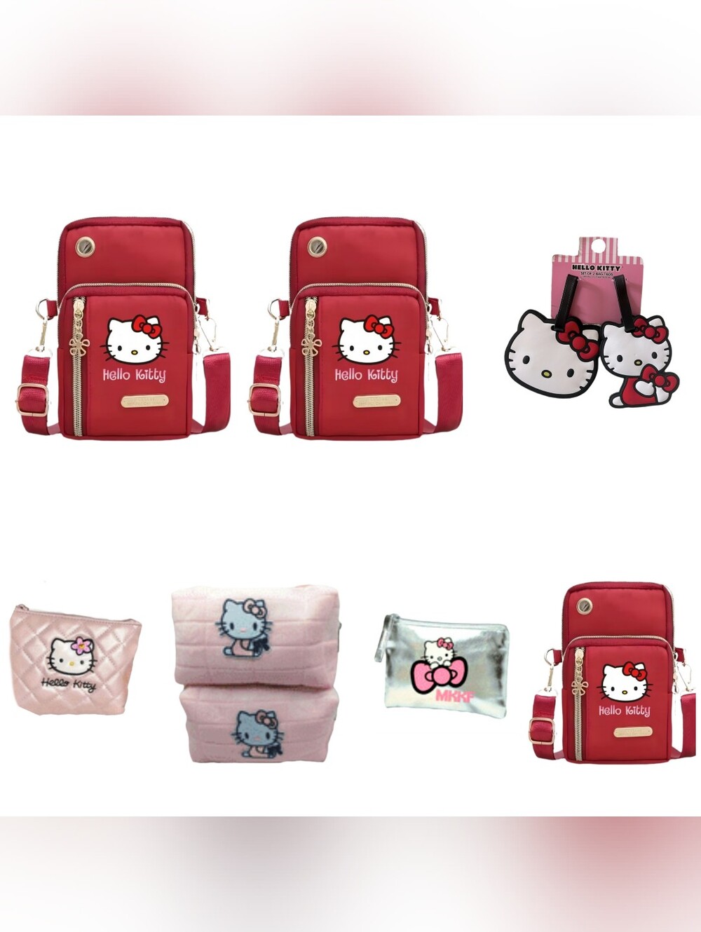 9 NEW Hello Kitty crossbody bags,makeup bags, coin purse